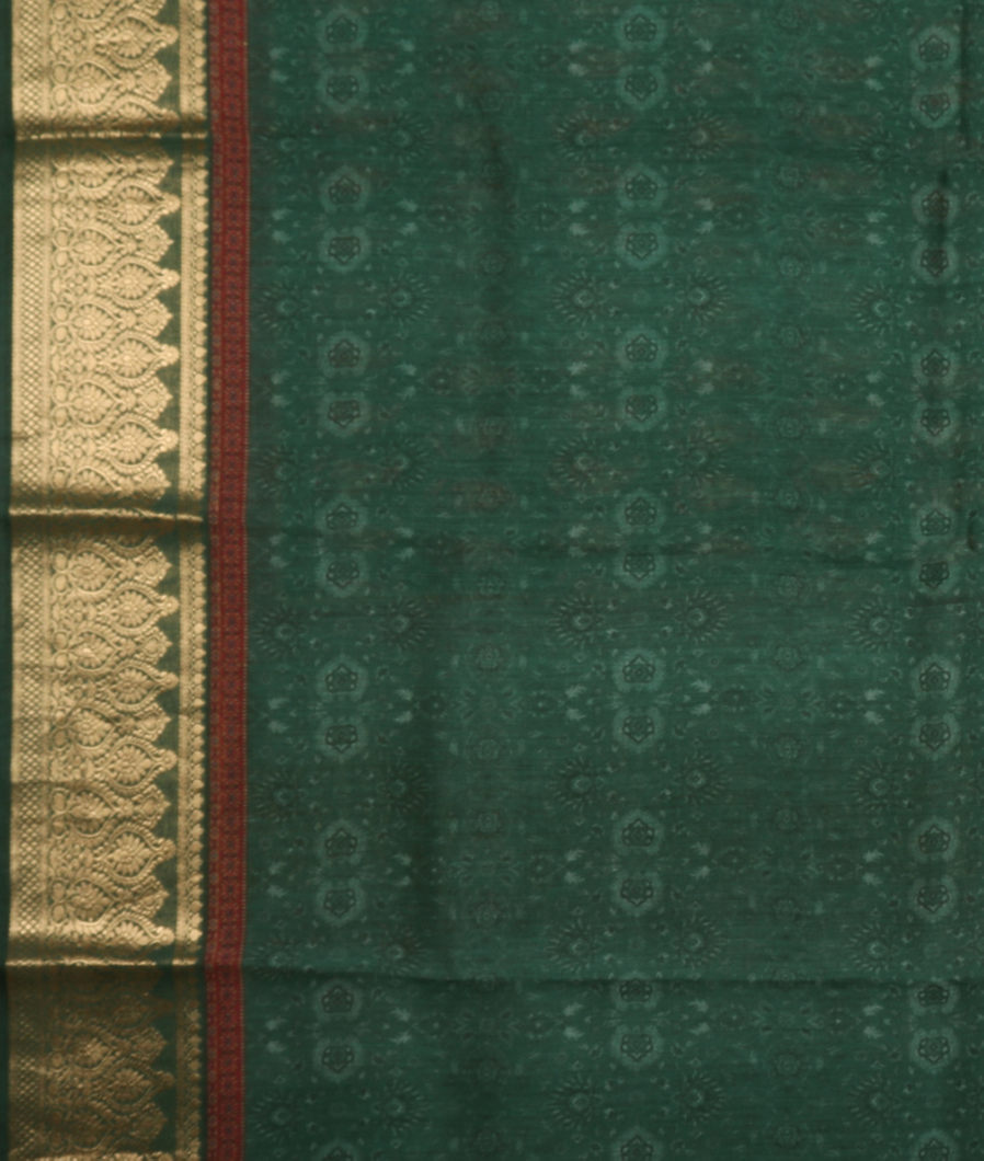 Green Tussar Printed Saree T2985753