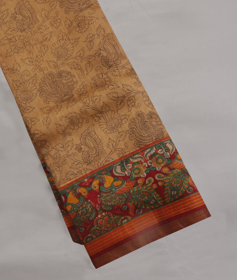 Beige Tussar Printed Saree T259447-image