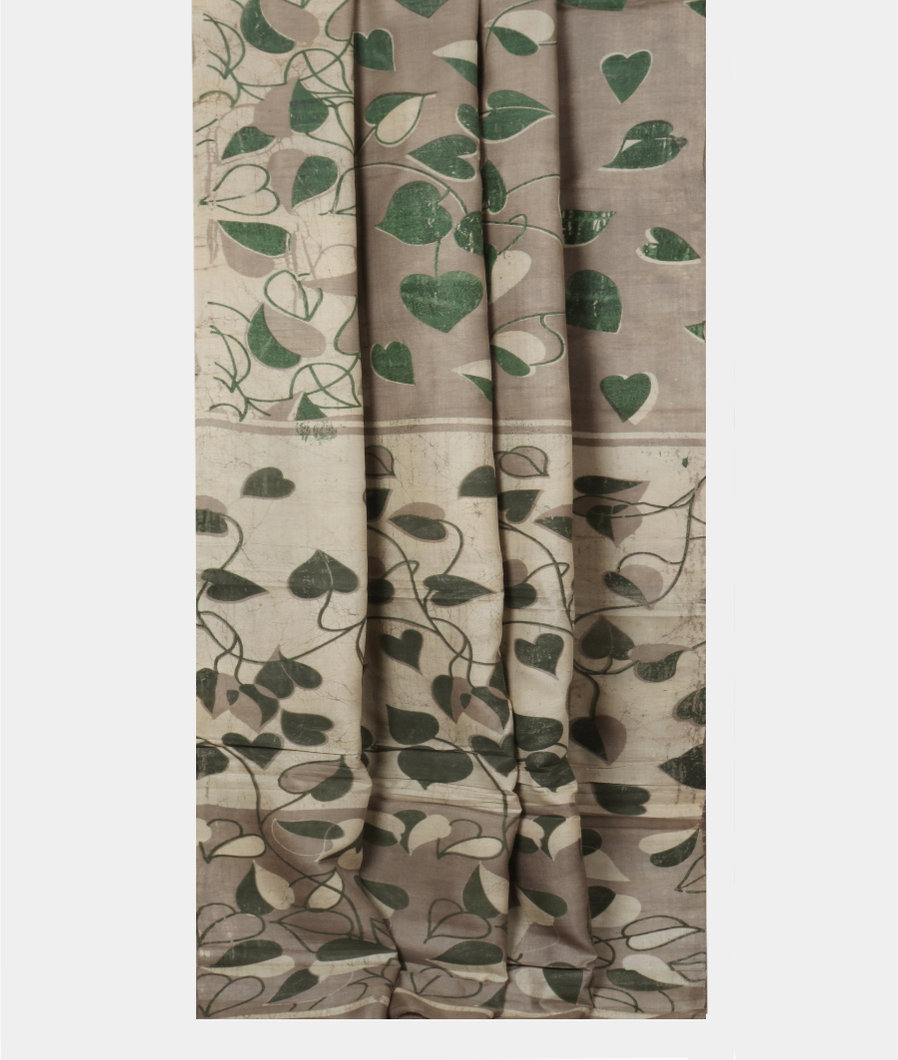 Grey Tussar Printed Saree NL47032