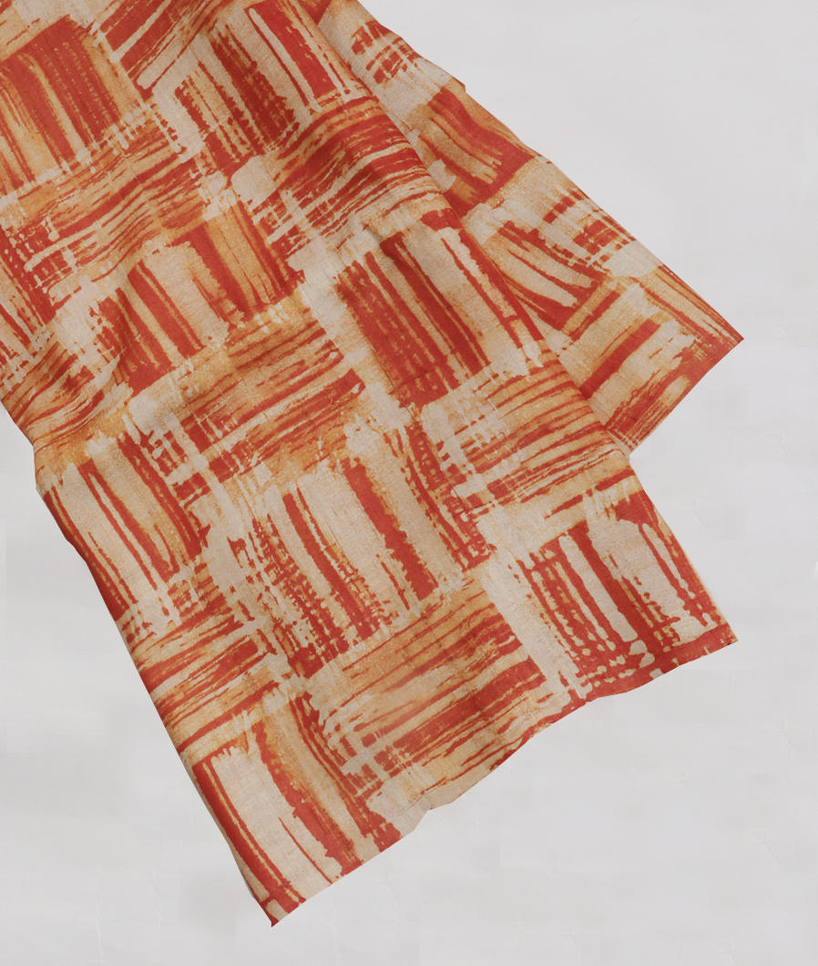 Beige Tussar Printed Saree T268613-image