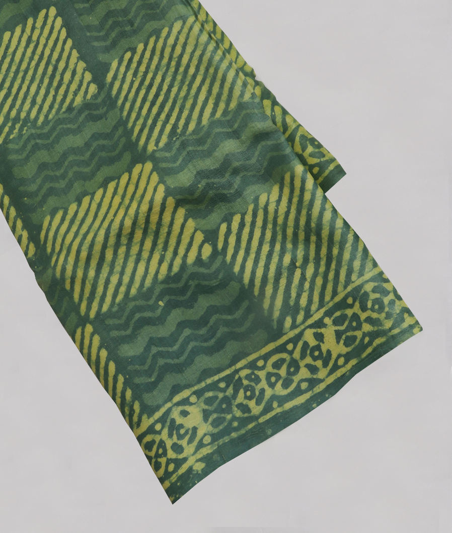 Green Tussar Printed Saree T115829-image