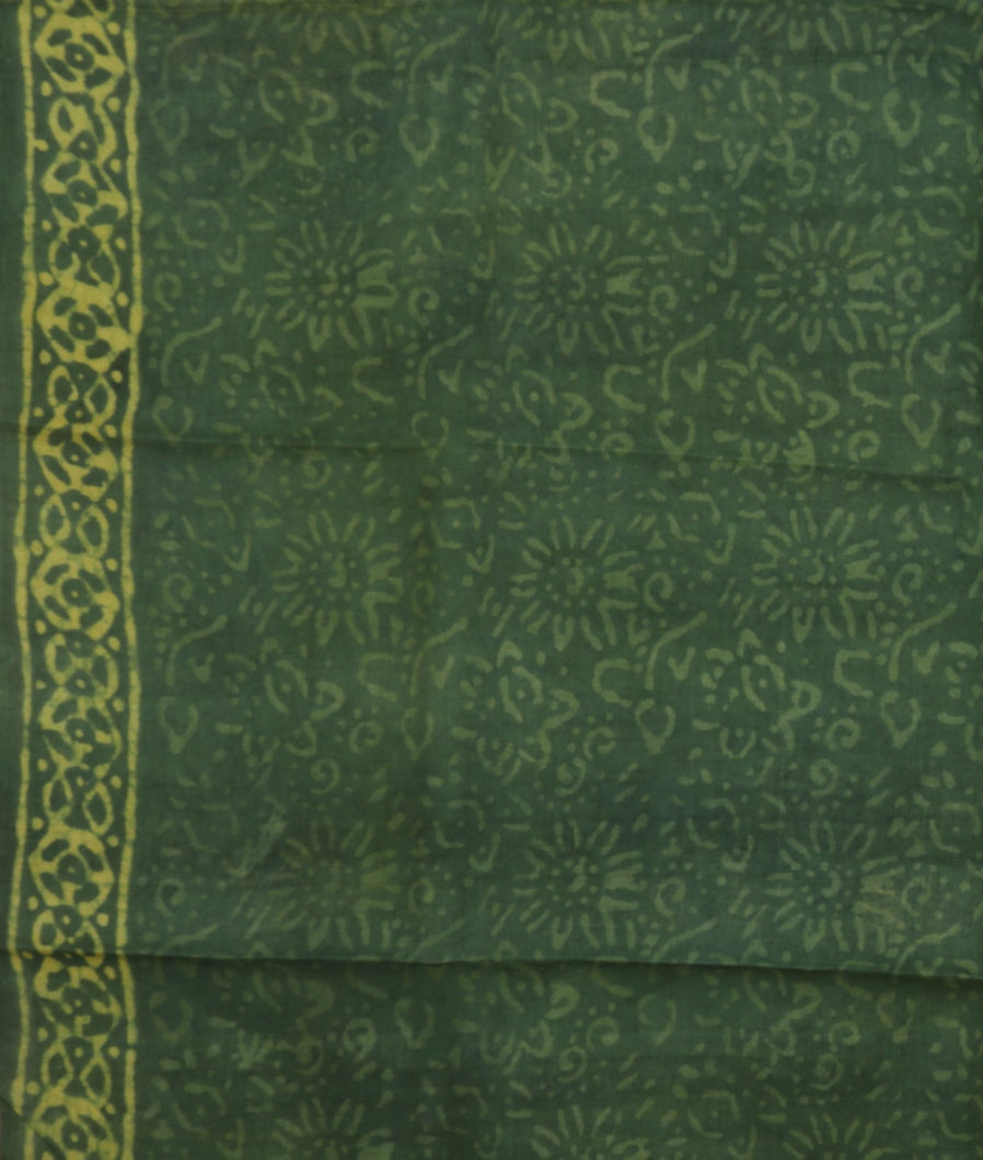 Green Tussar Printed Saree T1158293