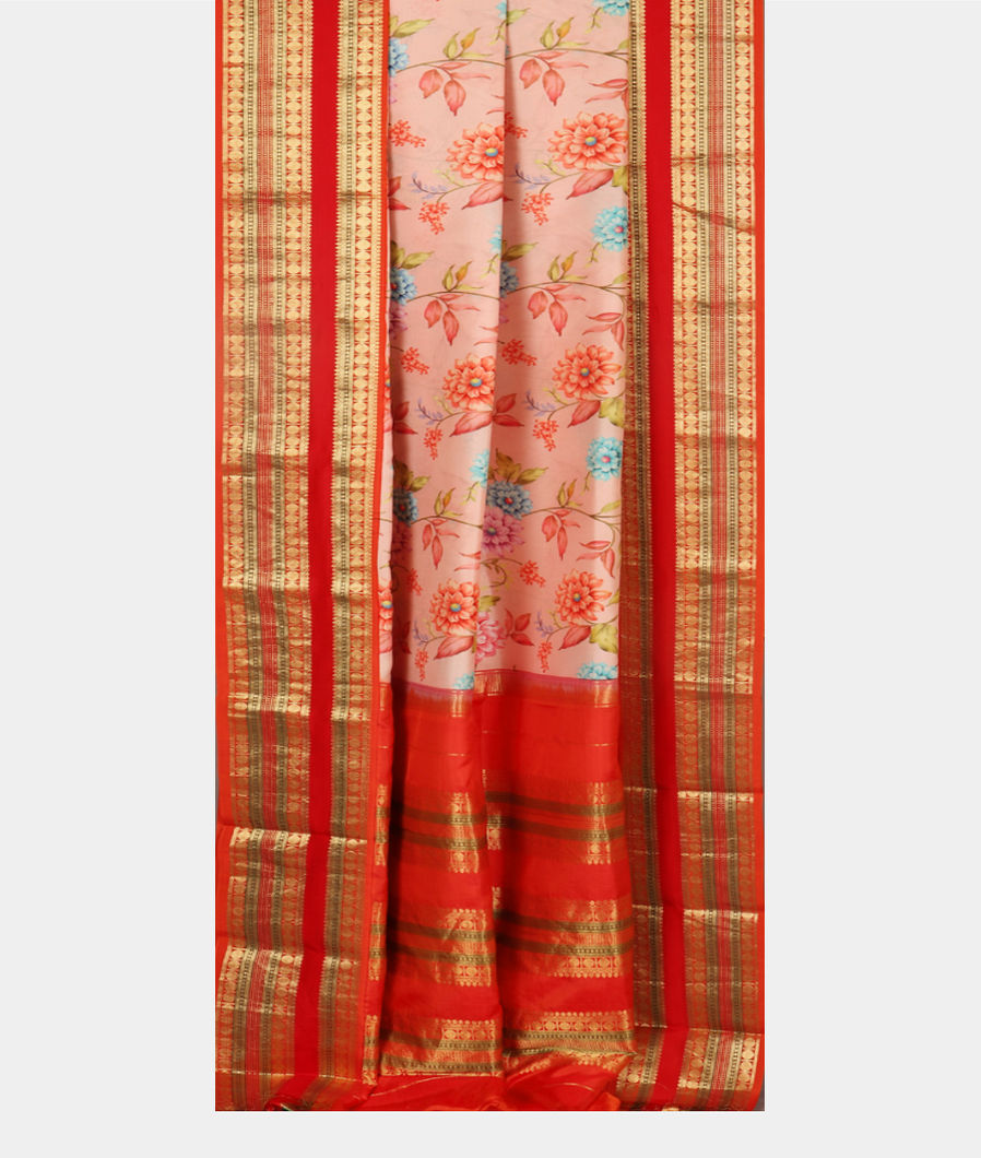 Pink Printed Soft Silk Saree T4065302