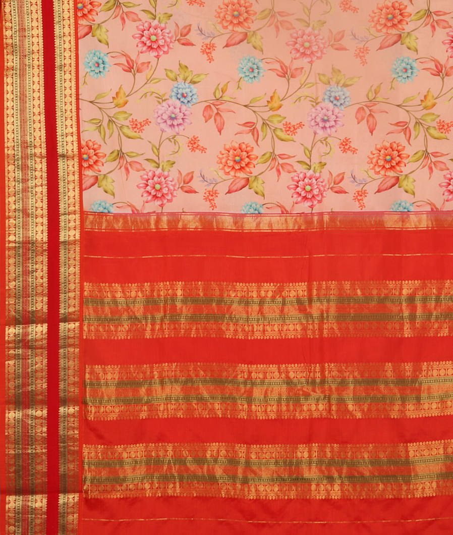 Pink Printed Soft Silk Saree T4065304