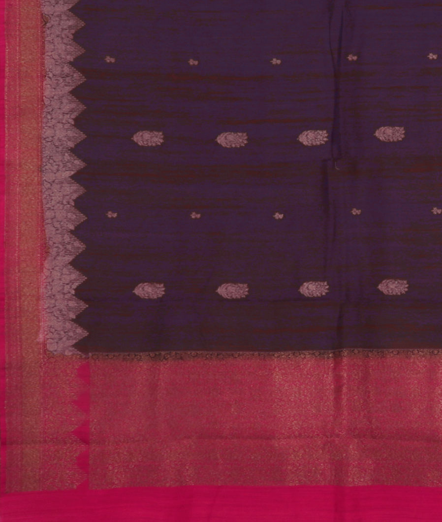 Purple Banaras Tussar Saree T4056204