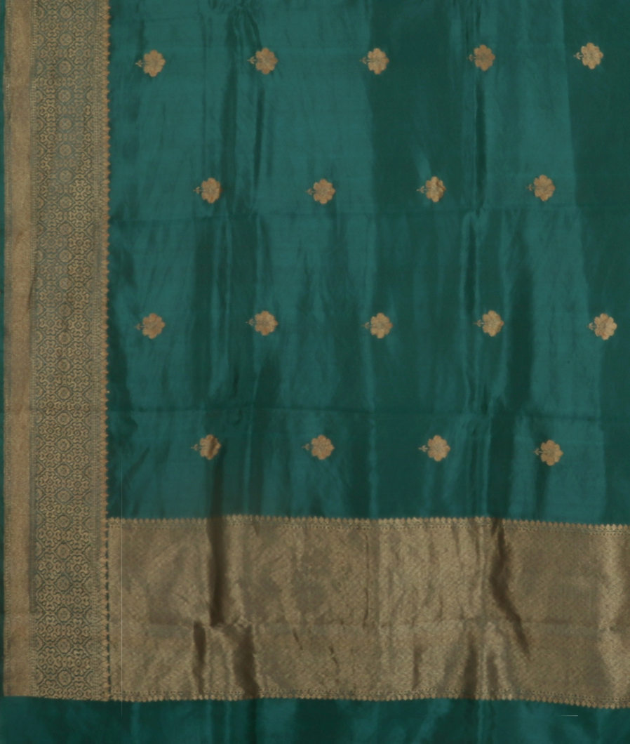 Peacock Green Banaras Silk Saree  T4149494