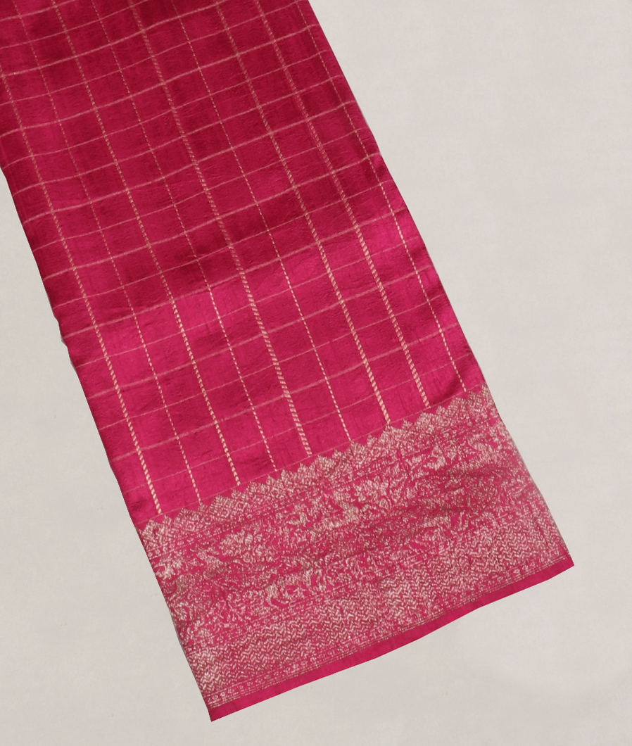 Magenta Banaras Tussar Saree T402257-image