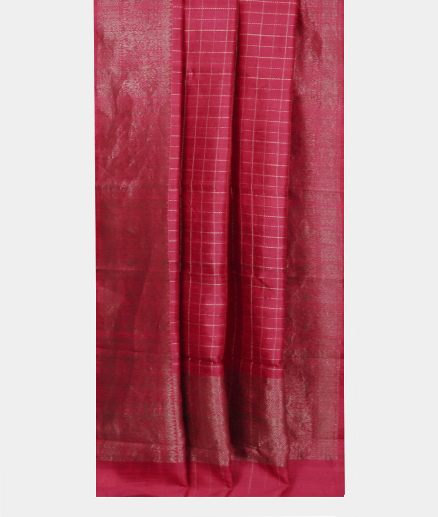 Magenta Banaras Tussar Saree T4022572