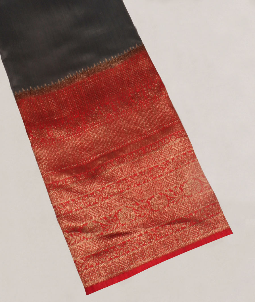 Black Banaras Tussar Saree T401238-image