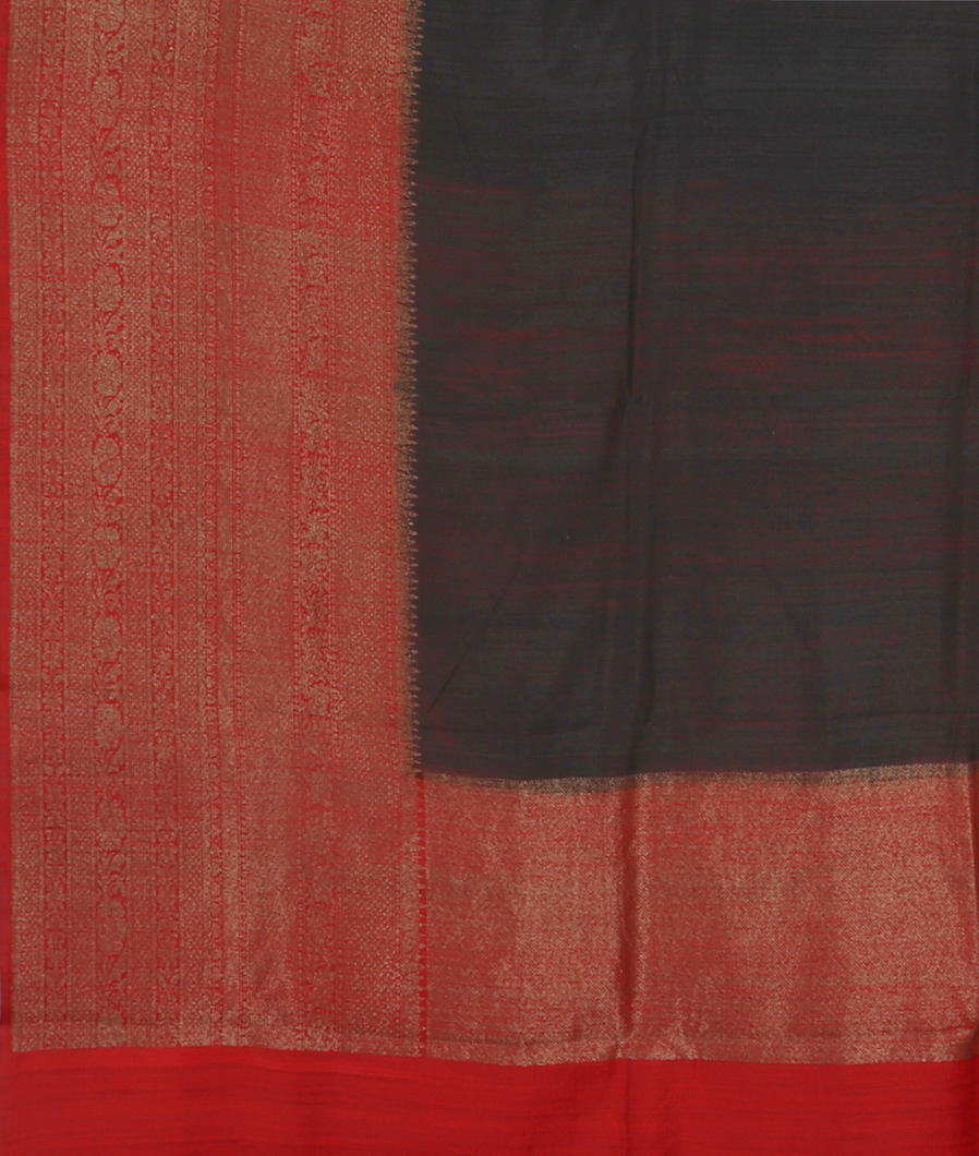 Black Banaras Tussar Saree T4012384