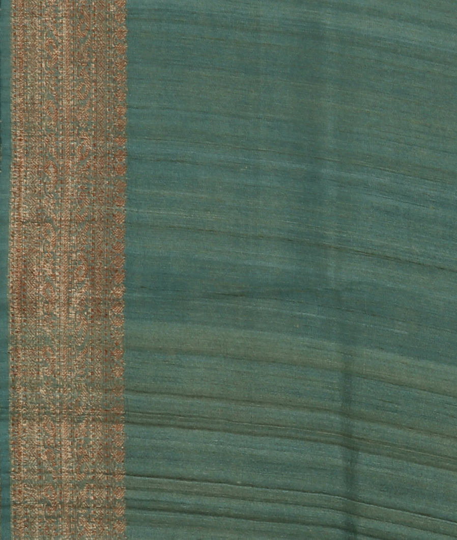 Blue Printed Banaras Tussar Georgette Saree T4102713
