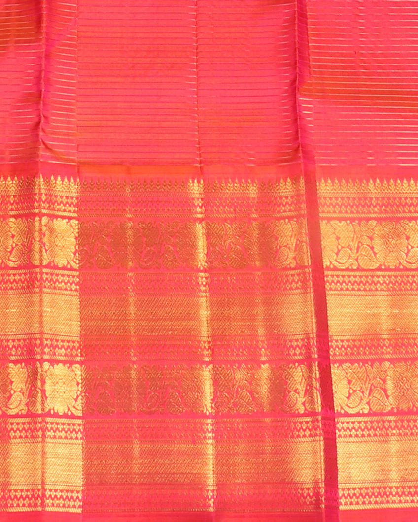 Bottle Green Handwoven Kanjivaram Silk Pavadai and Dupatta T4132633