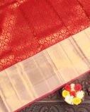 Red Handwoven Kanjivaram Silk Pavadai and Dupatta T3872192