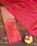 Pink Handwoven Kanjivaram Tissue Silk Pavadai and Dupatta T3995861
