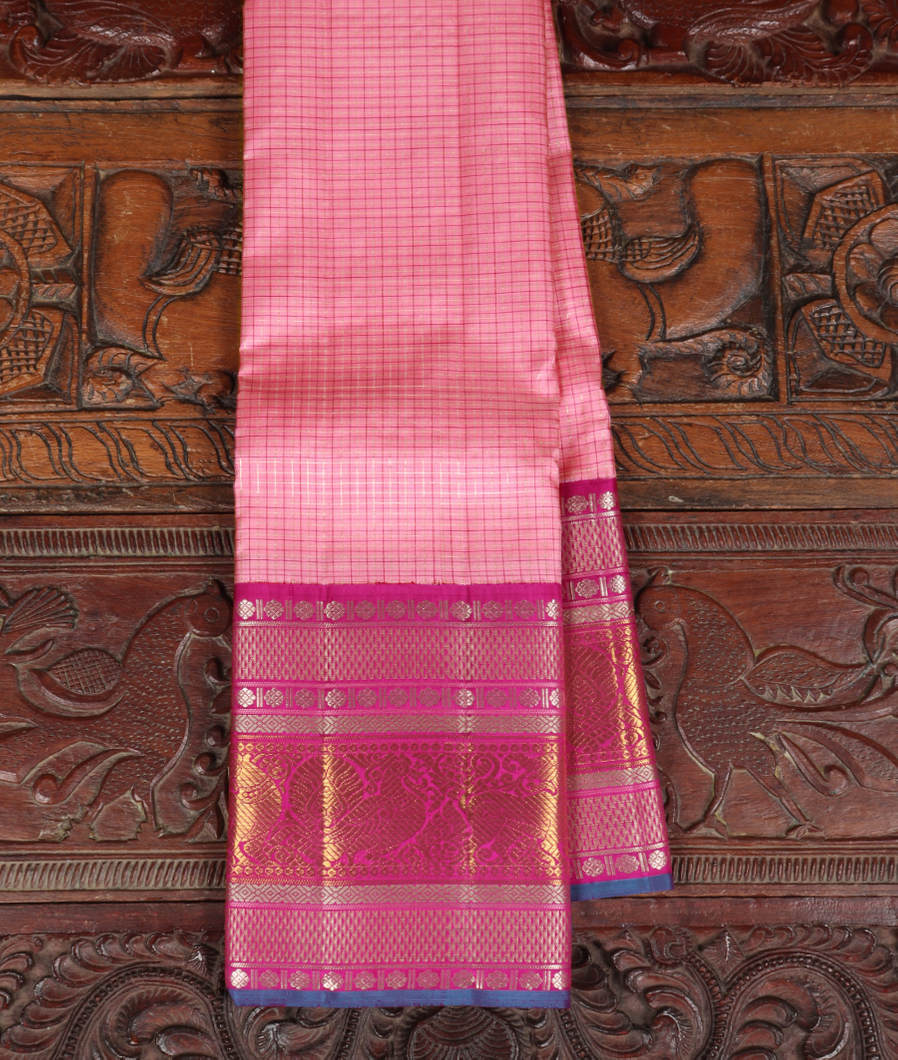 Pink Handwoven Kanjivaram Silk Saree T386011-image