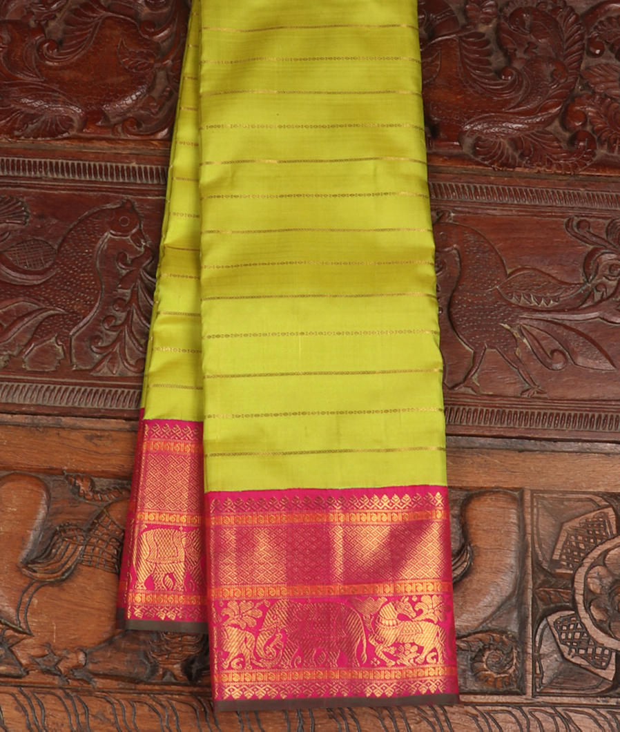 Green Handwoven Kanjivaram Silk Saree T327514-image