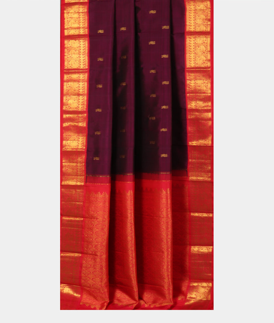 Purple Handwoven Kanjivaram Silk Saree T3751542