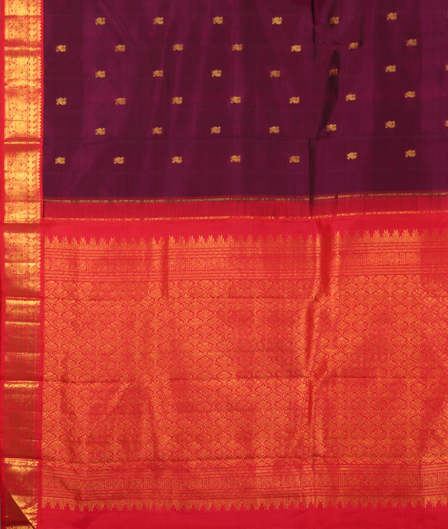 Purple Handwoven Kanjivaram Silk Saree T3751544