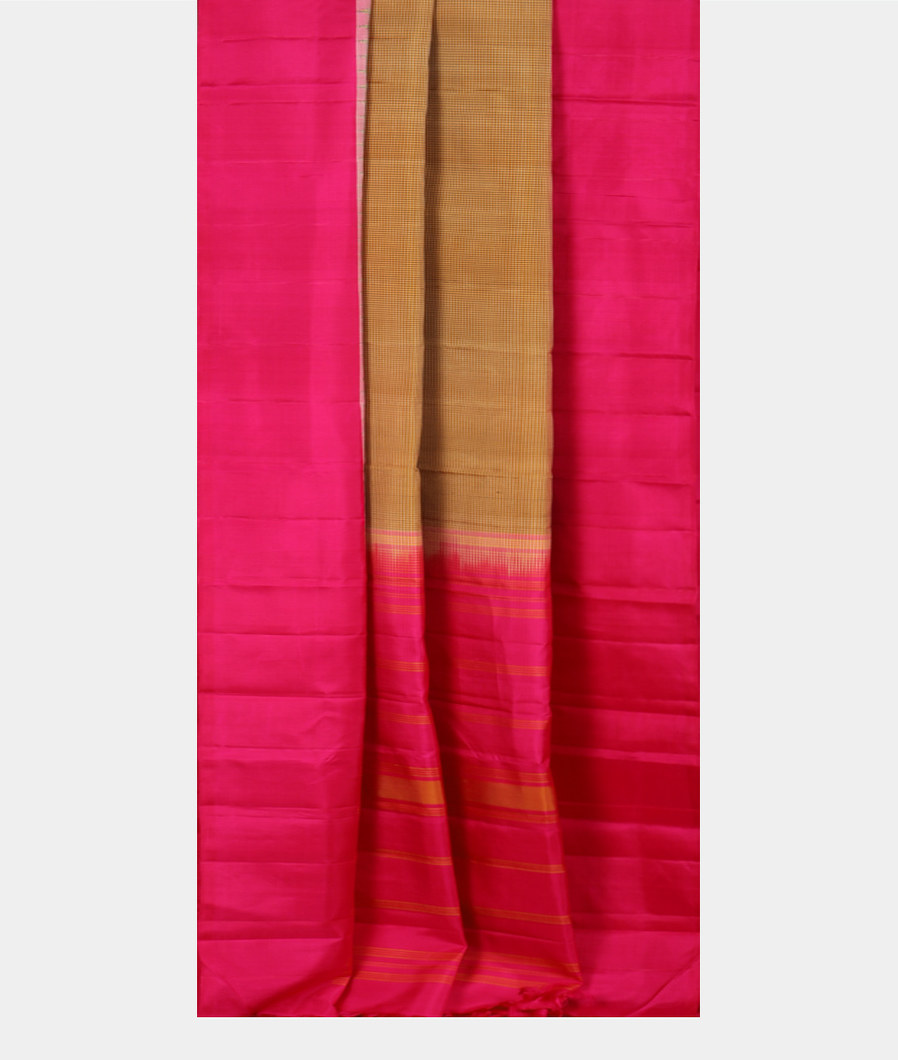 Grey and Yellow Handwoven Kanjivaram Silk Saree T4046352