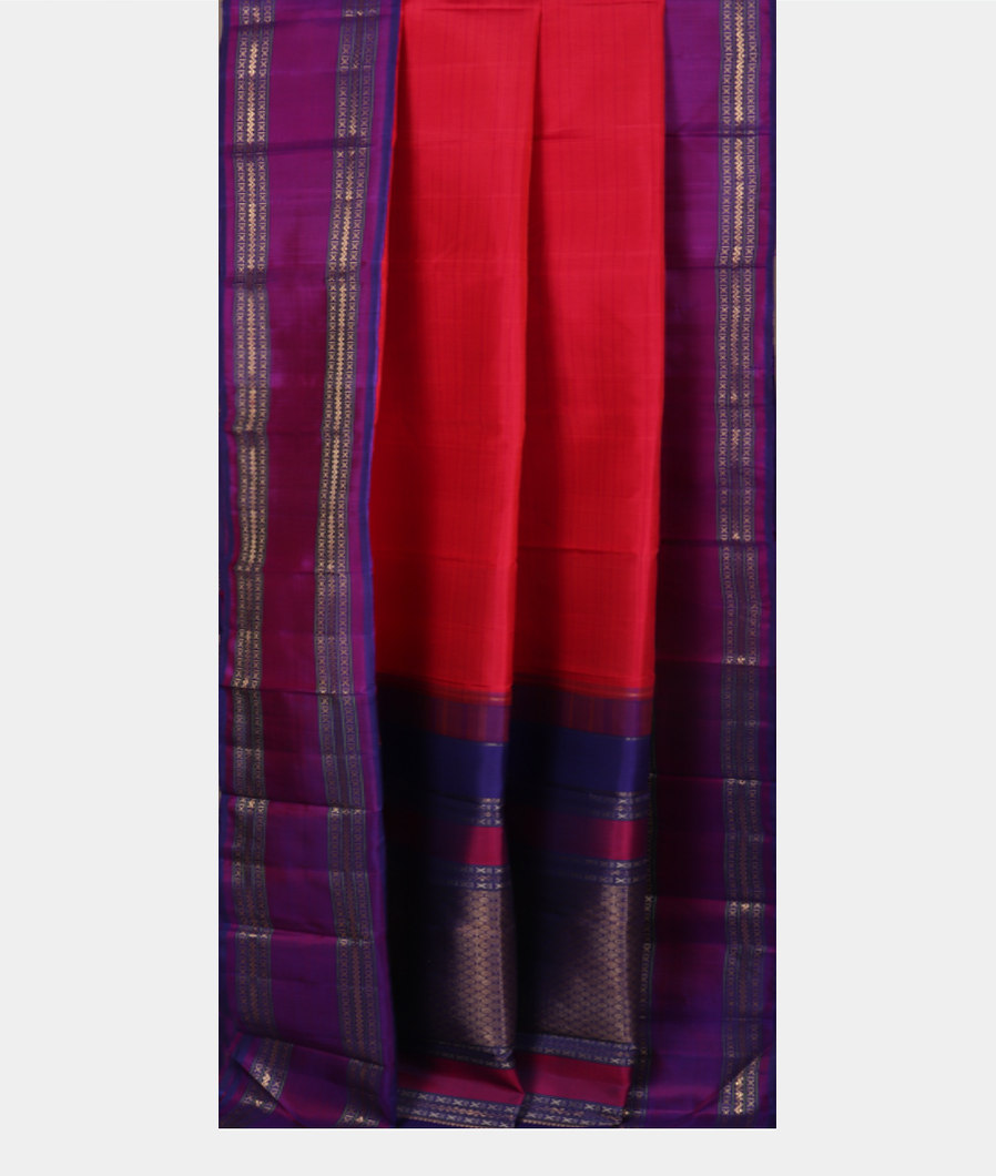 Pinkish Orange Handwoven Kanjivaram Silk Saree T3693122