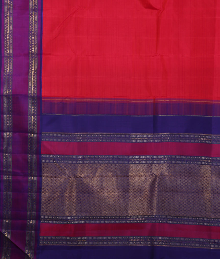 Pinkish Orange Handwoven Kanjivaram Silk Saree T3693124