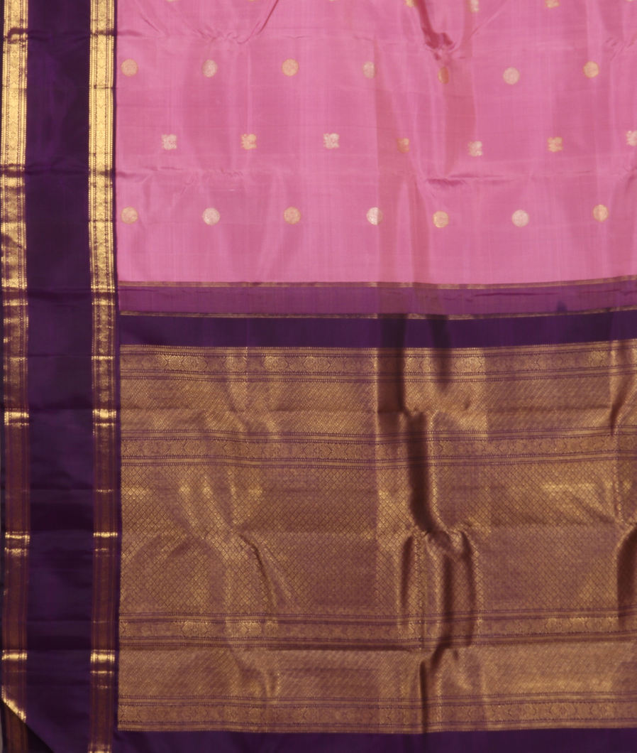 Lavender Pink Handwoven Kanjivaram Silk Saree T3921564