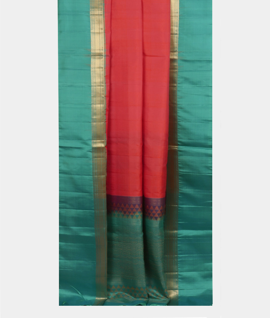 Pinkish Orange Soft Silk Saree T4064932