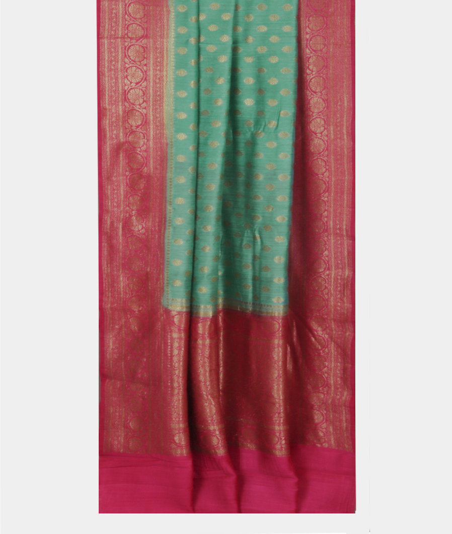 Green Banaras Tussar Saree T3896342