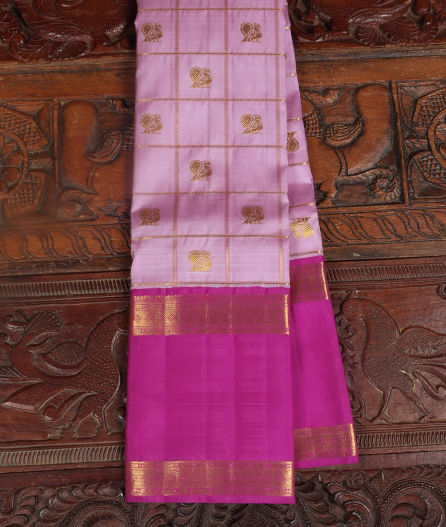 Lavender Handwoven Kanjivaram Silk Saree T387841-image