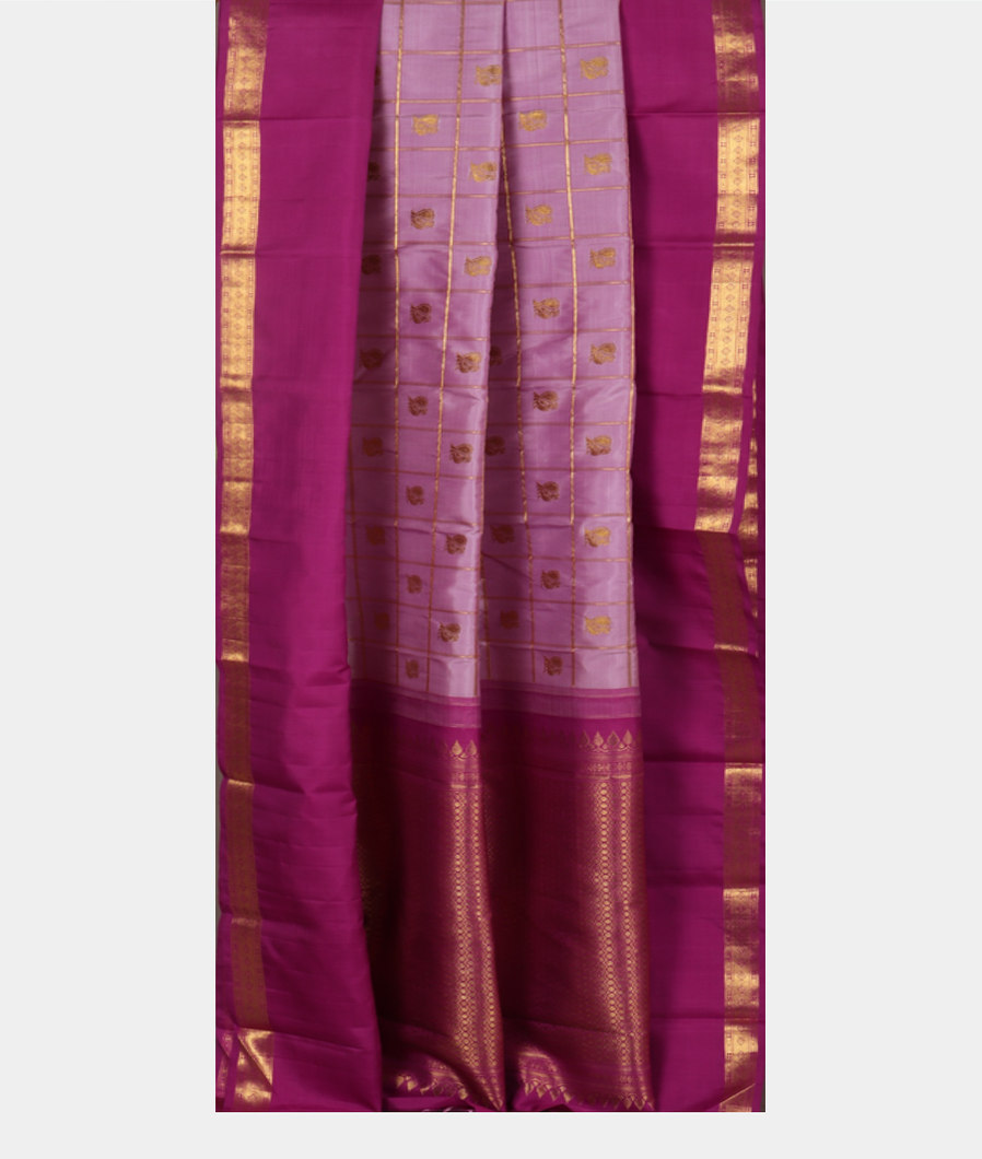 Lavender Handwoven Kanjivaram Silk Saree T3878412