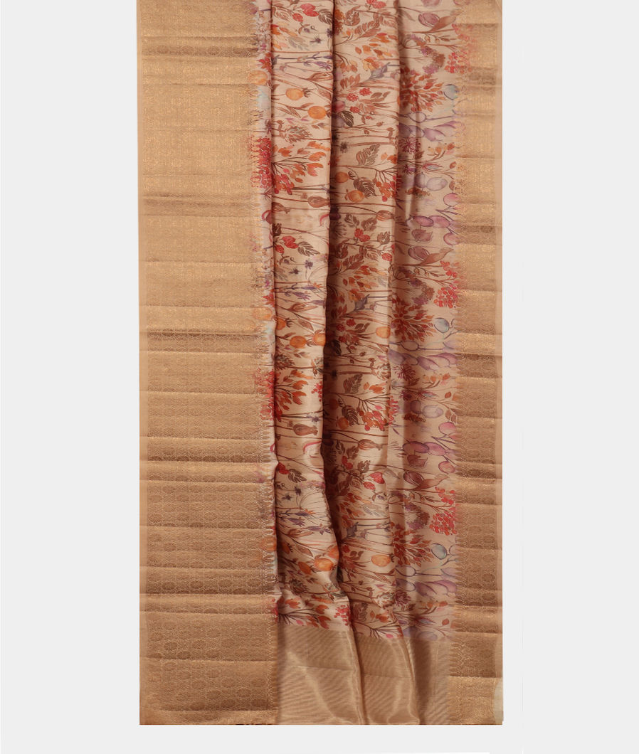 Light Peach Chaniya Silk Saree T3846312