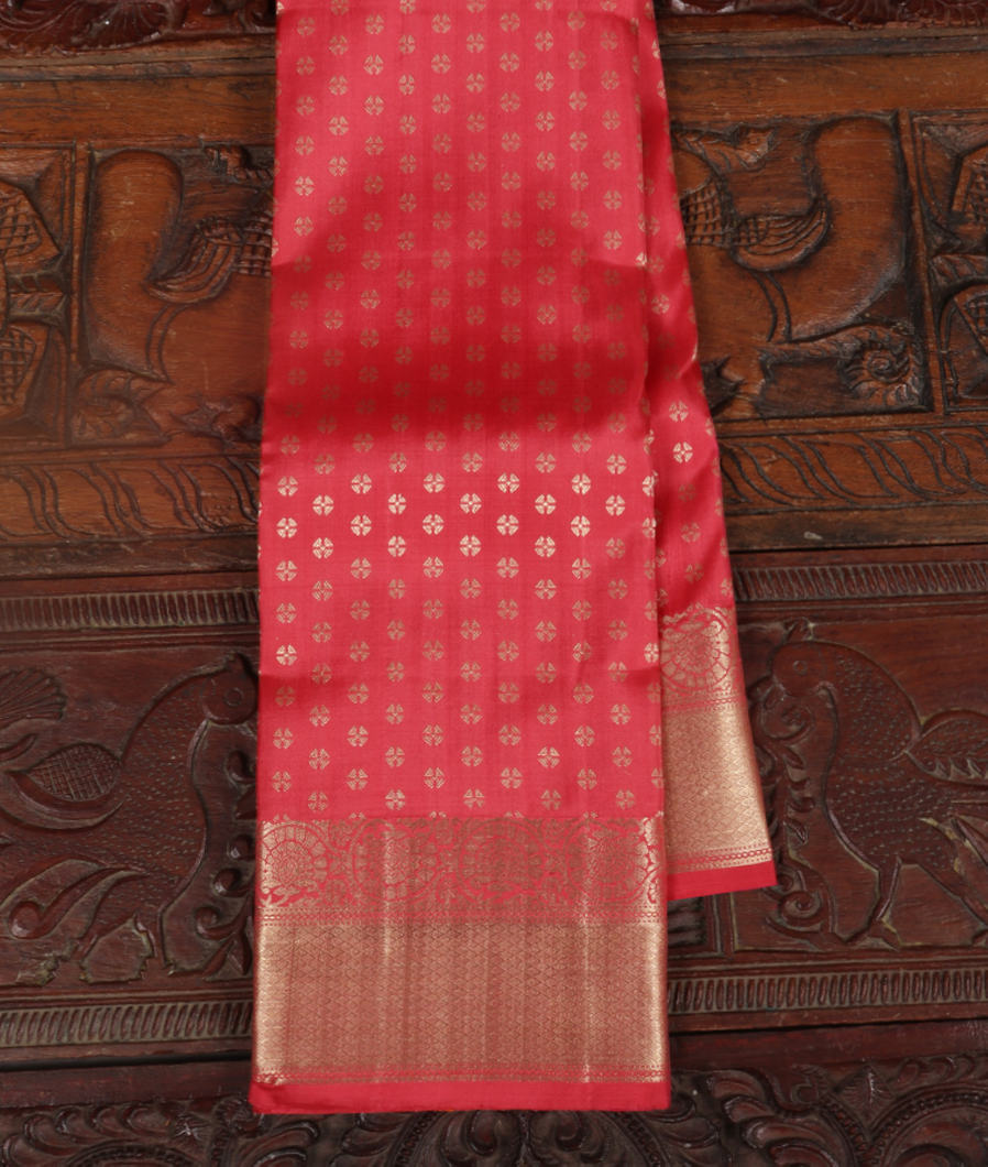 Salmon Pink Handwoven Kanjivaram Silk Saree T410558-image