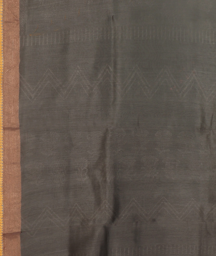 Grey Soft Printed Cotton Saree T4111233