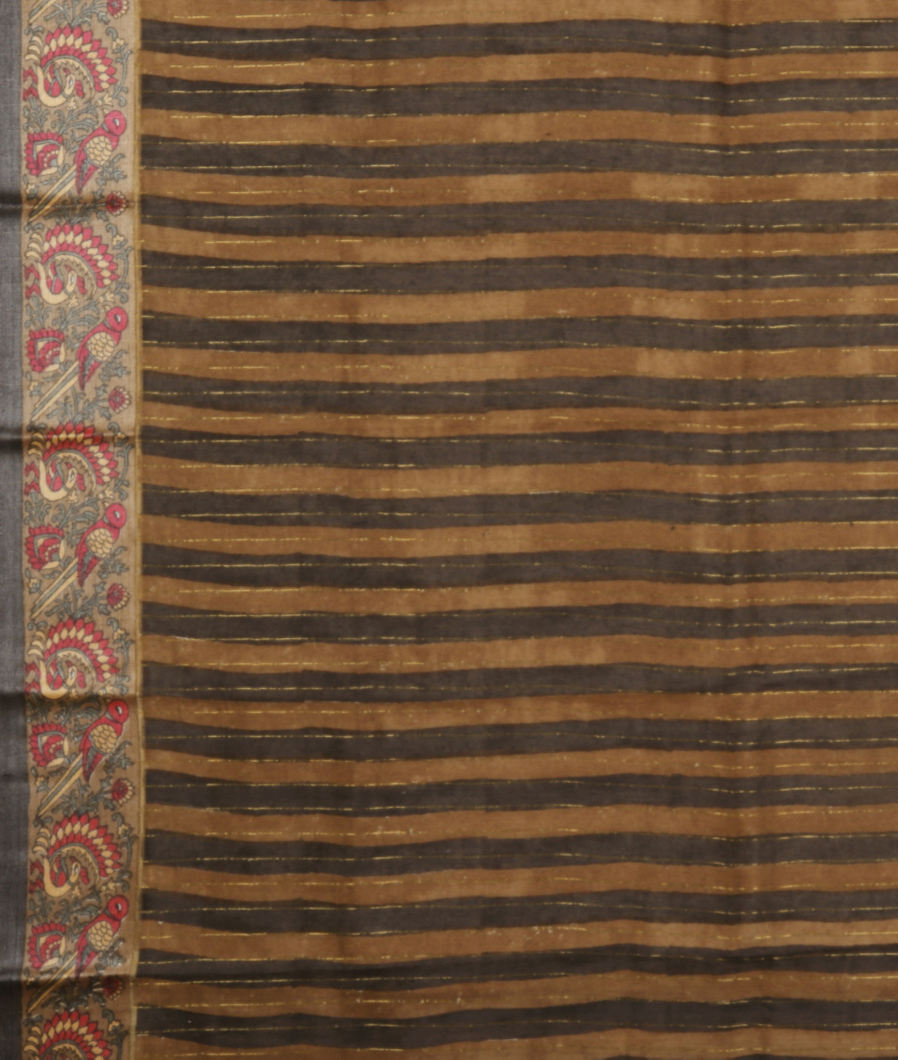 Beige Tussar Printed Saree T2165203