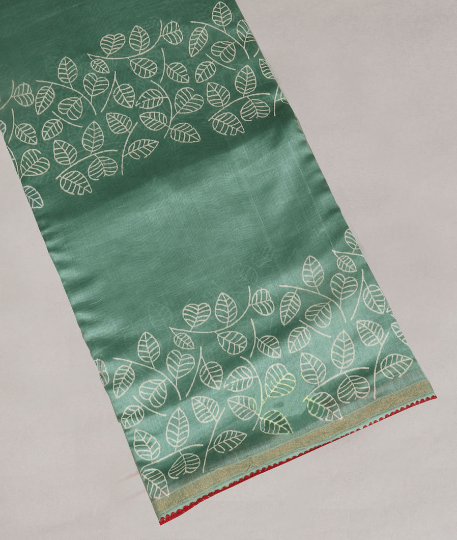 Green Chanderi Cotton Saree T411120-image