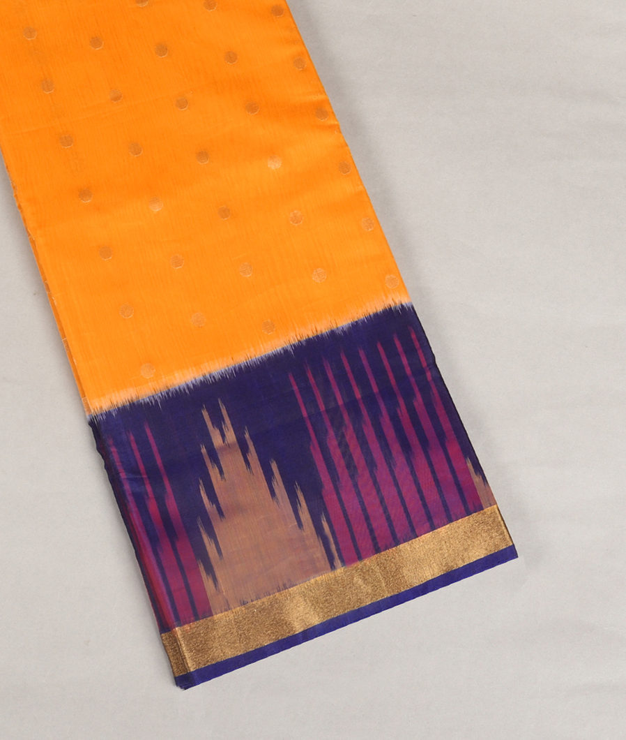 Yellow Pochampalli Silk Cotton Saree T416843-image