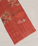 Red Tissue Tussar Printed Saree T4001131