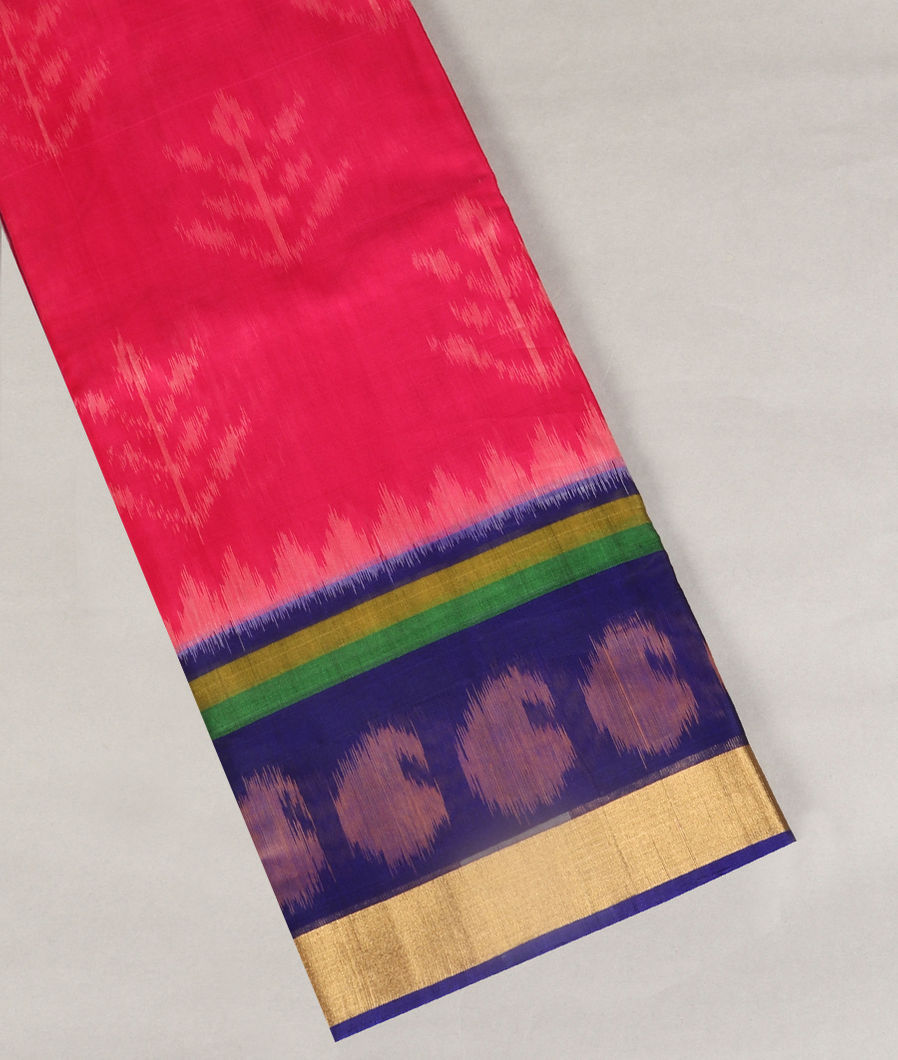 Magenta Pochampalli Silk Cotton Saree T416803-image