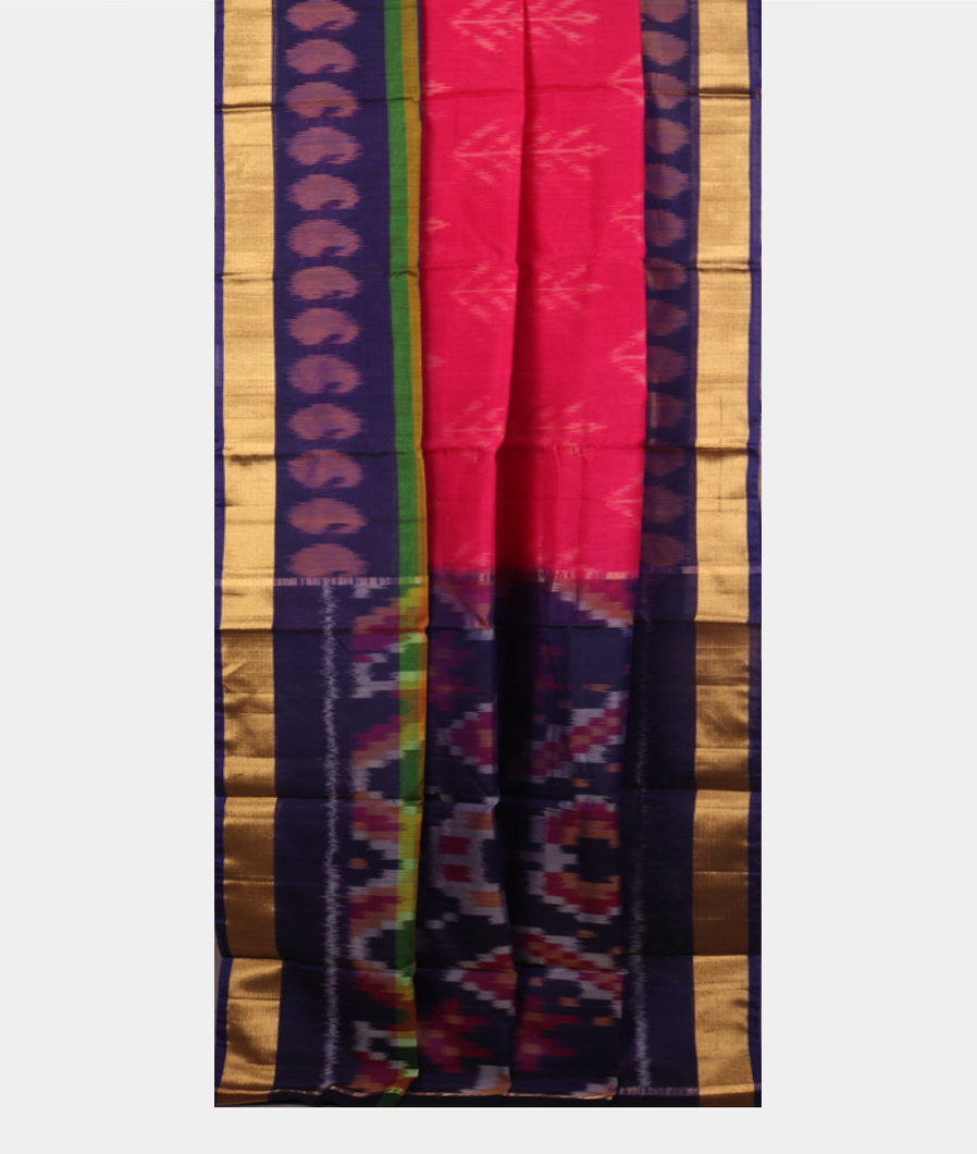 Magenta Pochampalli Silk Cotton Saree T4168032