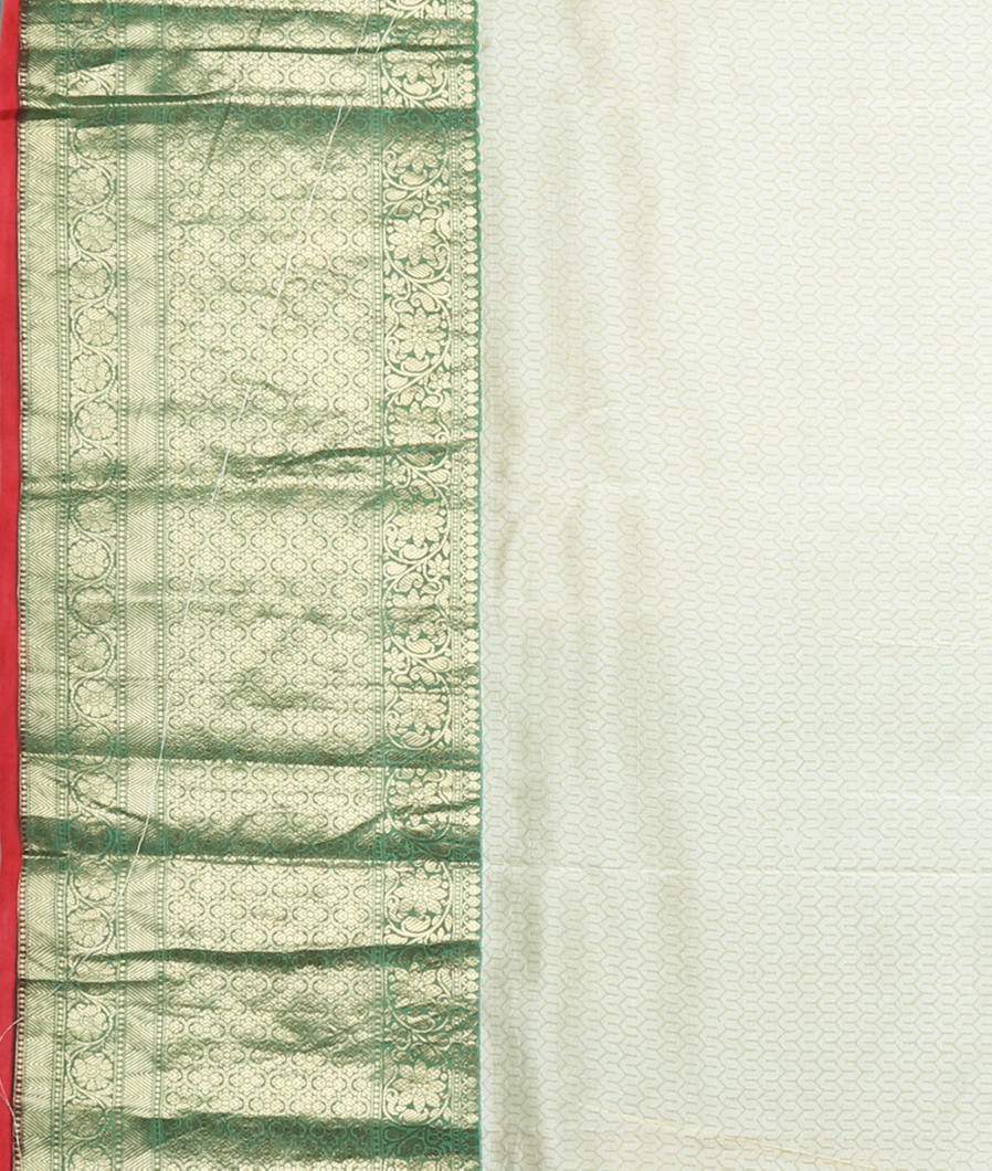 White Printed Silk Saree T2982783