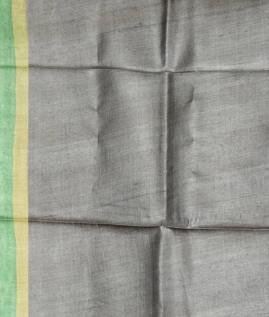 Grey Tussar Printed Saree T3891753