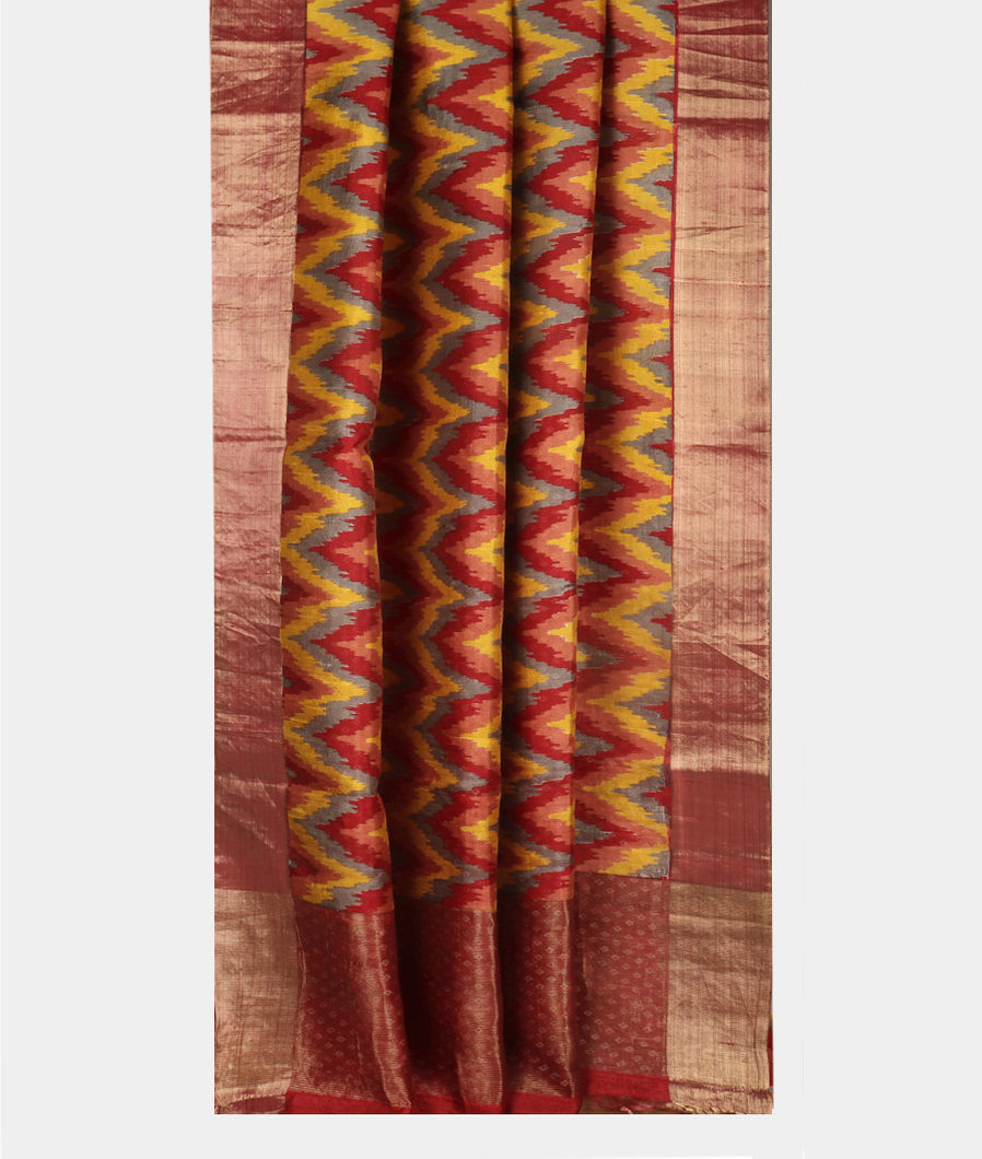 Multicolour Printed Raw Silk Saree T4122932