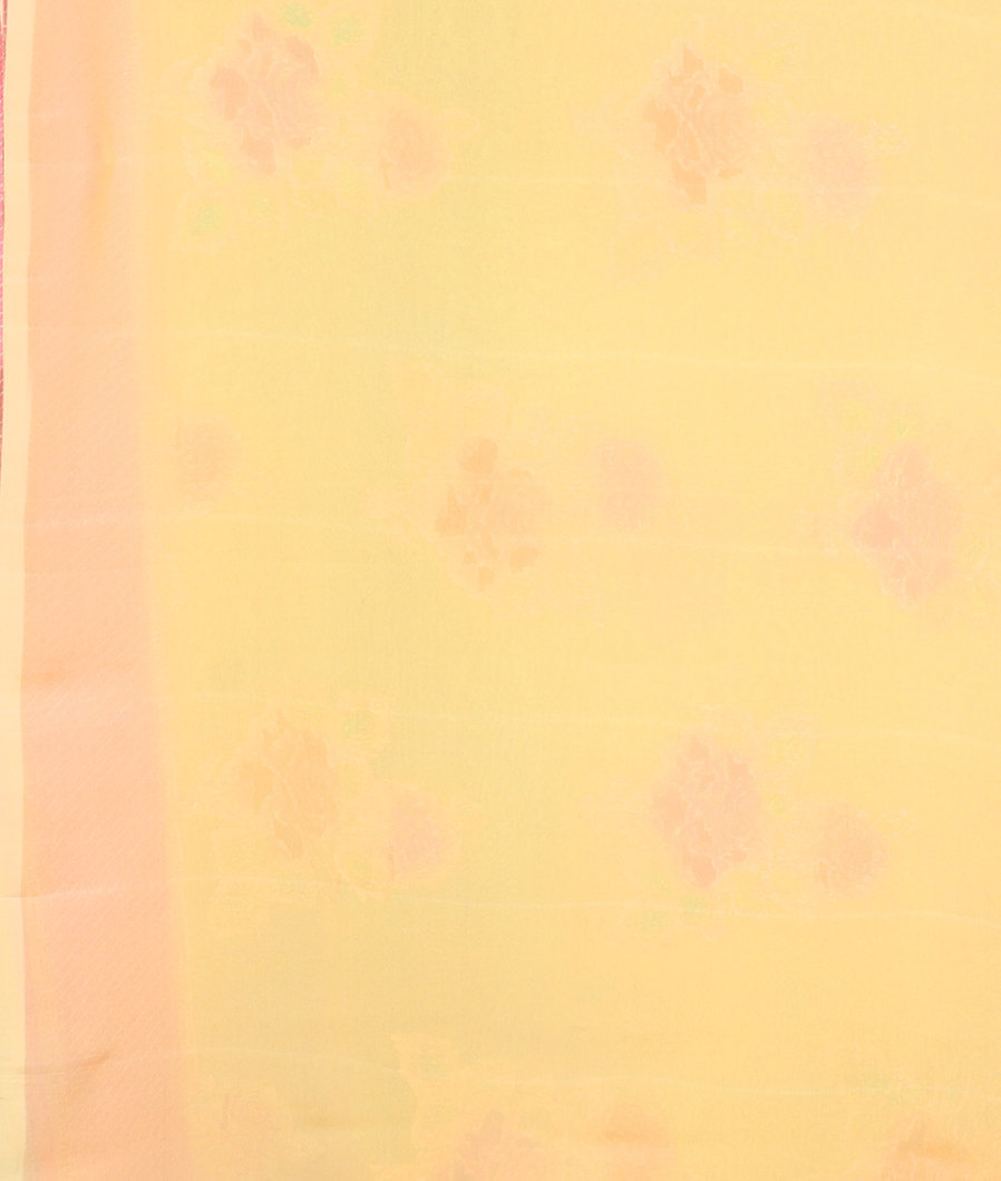 Yellow Banaras Georgette Silk Saree T3804233