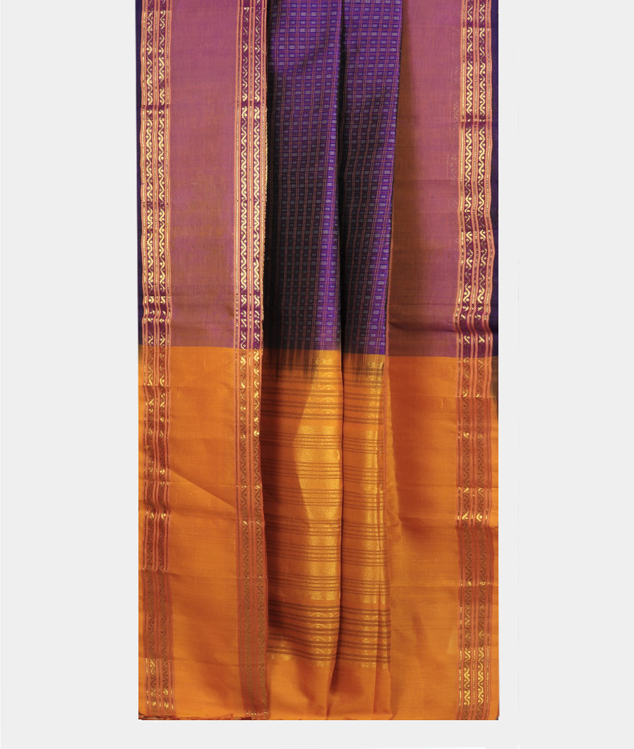 Purple Silk Cotton Saree T4167172