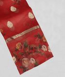 Red Kora Organza Printed Saree T4163491