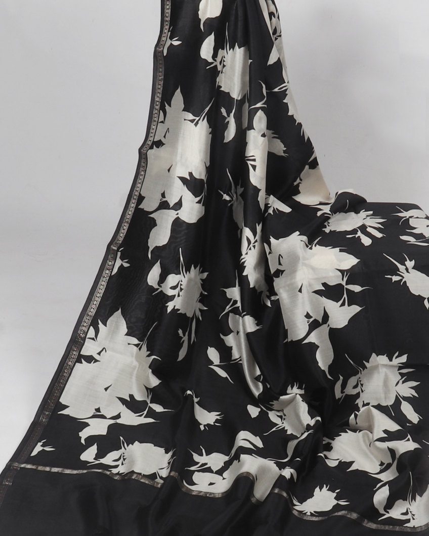 Black Chaniya Silk Saree T4169392