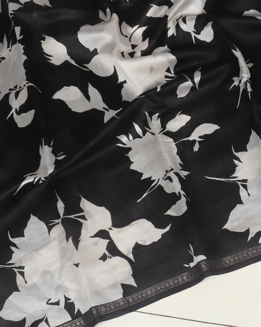 Black Chaniya Silk Saree T4169394