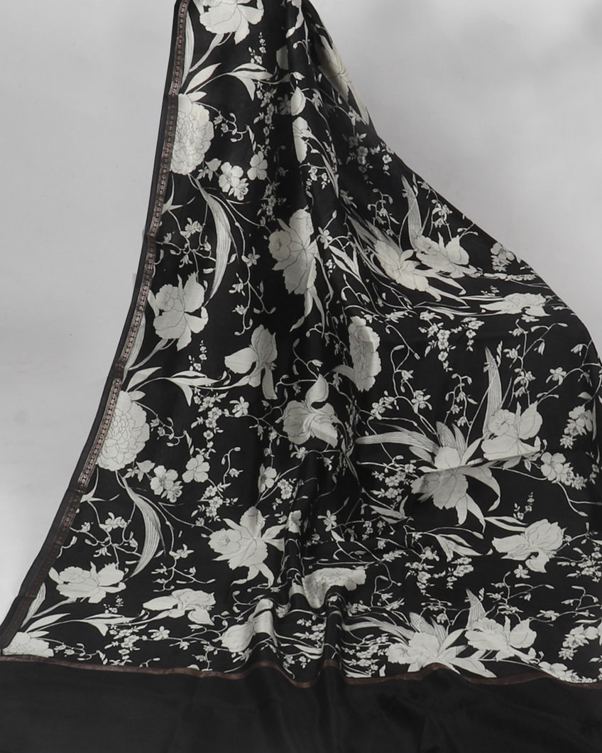 Black Chaniya Silk Saree T4169272