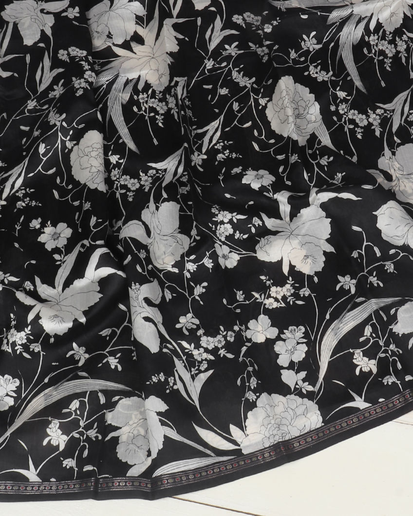 Black Chaniya Silk Saree T4169274