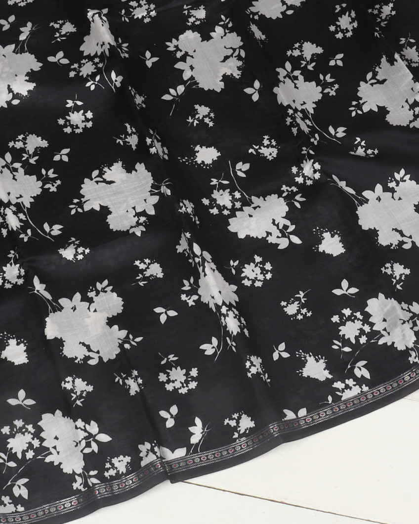 Black Chaniya Silk Saree T4169344